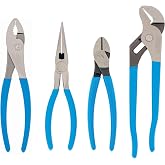 Channellock PC-2 Pro's Choice Plier Kit with Bonus Tool Tray for convenient storage,4-Piece 9-1/2 Inch Tongue&amp;Groove,8-Inch Duty Slip Joint,8-Inch Long Noseand 7-Inch High Leverage Diagonal Cutter