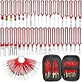 Terminal Removal Tool Kit 39 Pcs, Upgraded Broken Key Extractor Kit Wire Connector Electrical Pin Removal Tool Pin Release Key Extractor Tools Depinning Tool for Car Household Devices Pin Release