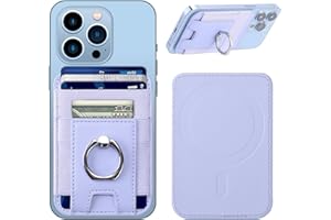 coolodd For Magsafe Wallet with Secure-Grip Finger Loop, Strongest Magnetic Leather Wallet Card Holder for iPhone 15/14/13/12 Series, Magnetic Phone Wallet, Fit 6 Cards, RFID Blocking