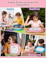 KOKODI Magnetic Drawing Board Toddler Toy Pink Educational Travel Toy 1-3 view 6