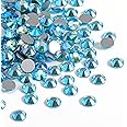 Beadsland 2880pcs Flat Back Crystal Rhinestones Round Gems for Nail Art and Craft Glue Fix, Aquamarine AB, SS16,3.8-4.0mm