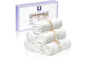 Bamboo Washcloths Baby Organic - Hypoallergenic 2 Layers Ultra Soft, Thick Luxurious Natural Wash Cloth Set for Babies Sensitive Skin Eco Adult and Infant Face Towel Smiling Gaia 10.2 Inches - 6 Pack