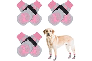 SCENEREAL Anti Slip Dog Socks for Hot/Cold Pavement to Prevent Licking Paws, Dog Grippy Socks for Senior Dogs Hardwood Floors Walking, Pet Boots & Paw Protectors for Indoor Outdoor