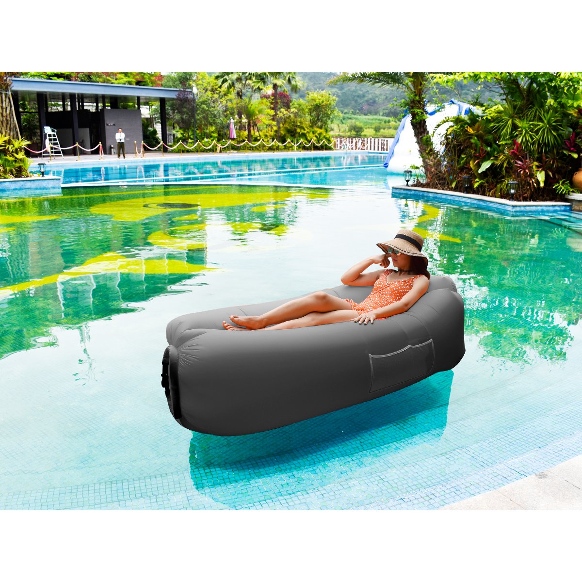 AOGE Sofá inflable iregro portátil hinchable Puf con cojín ...