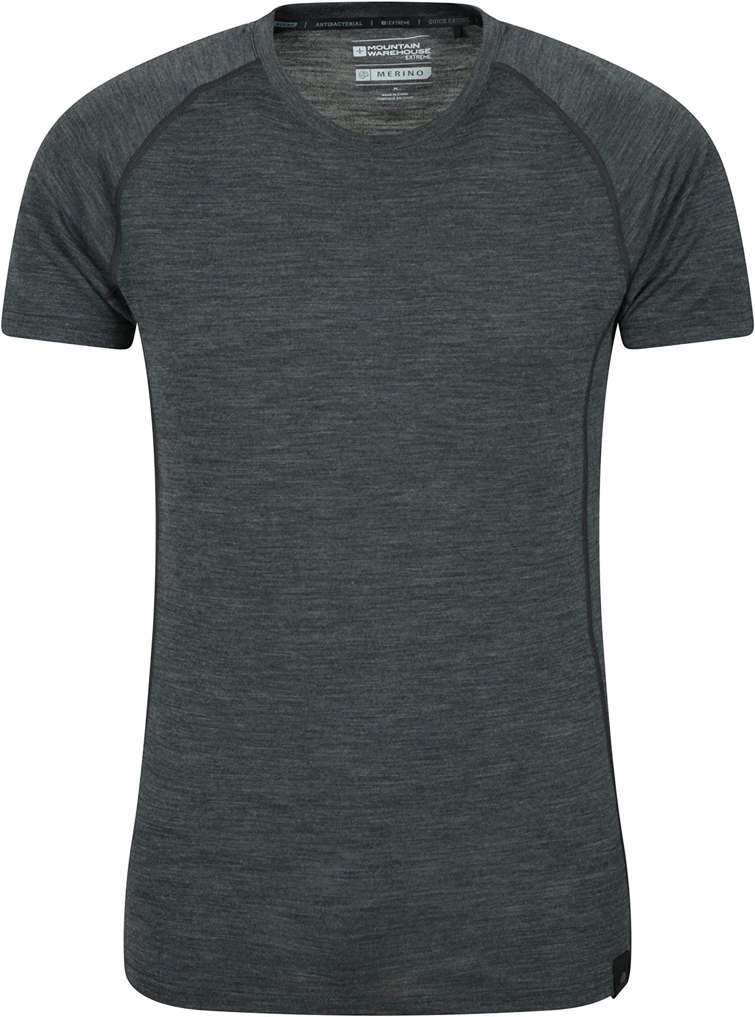 Summit Mens Merino Baselayer T-Shirt – Extra Warm Wool, Short Sleeves – Ideal to Wear As A Thermal Top in The Winter