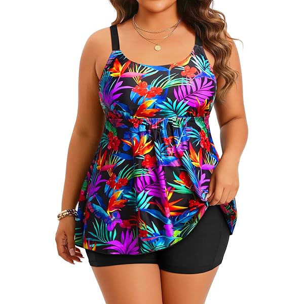 NIeyook Womens Plus Size Tankini Swimsuit 2025 Two Jamaica - View #13