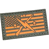 The Minuteman American Flag IR Morale Tactical Lasercut Patch (Ranger Green Solid Orange)