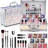 Color Nymph Makeup Kit For Women, Girls Makeup Set For Teens Professional Make Up Kits With Travel Case Full Cosmetics Kit w/ 35 Colors Eyeshadows Lipstick Blush Brushes Lipgloss Mascara