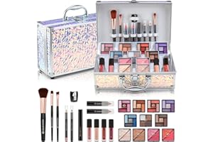 Color Nymph Makeup Kit For Women, Girls Makeup Set For Teens Professional Make Up Kits With Travel Case Full Cosmetics Kit w/ 35 Colors Eyeshadows Lipstick Blush Brushes Lipgloss Mascara