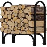 Fire Beauty Firewood Rack, Iron Log Holder for Indoor Outdoor Fireplace | Heavy Duty Iron Construction, 320 Lbs Load Capacity, Stores Dry Firewood For Firepit And Hearth