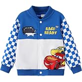 Disney Bomber Jacket Spider Man Marvel Toy Story Cars Varsity Cardigan2-13Y | Officially Licensed Snap Button Coat,Fall Star Wars Graphic Cloth Top,Hulk Venom Stitch Mickey Lightning Mcqueen Kids Apparel
