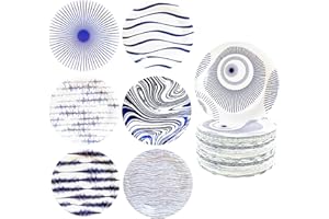 HSPAIDYP 70Pcs Blue and White Flower Plates Blue White Floral Party Supplies 7"Ceramic Dessert Paper Plates Vintage Blue and White Plates for Bridal Shower Wedding Tea Party Floral Birthday Party Decoration