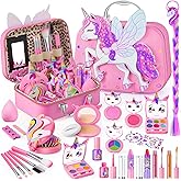 Beayuck Kids Makeup Kit for Girls - Girls Makeup Kit Toys, Real Washable Cosmetic Set with Storage Case, Kids Play Makeup Set for Christmas Birthday Gift 3 4 5 6 8 10 11 12+ Years Old, Pink