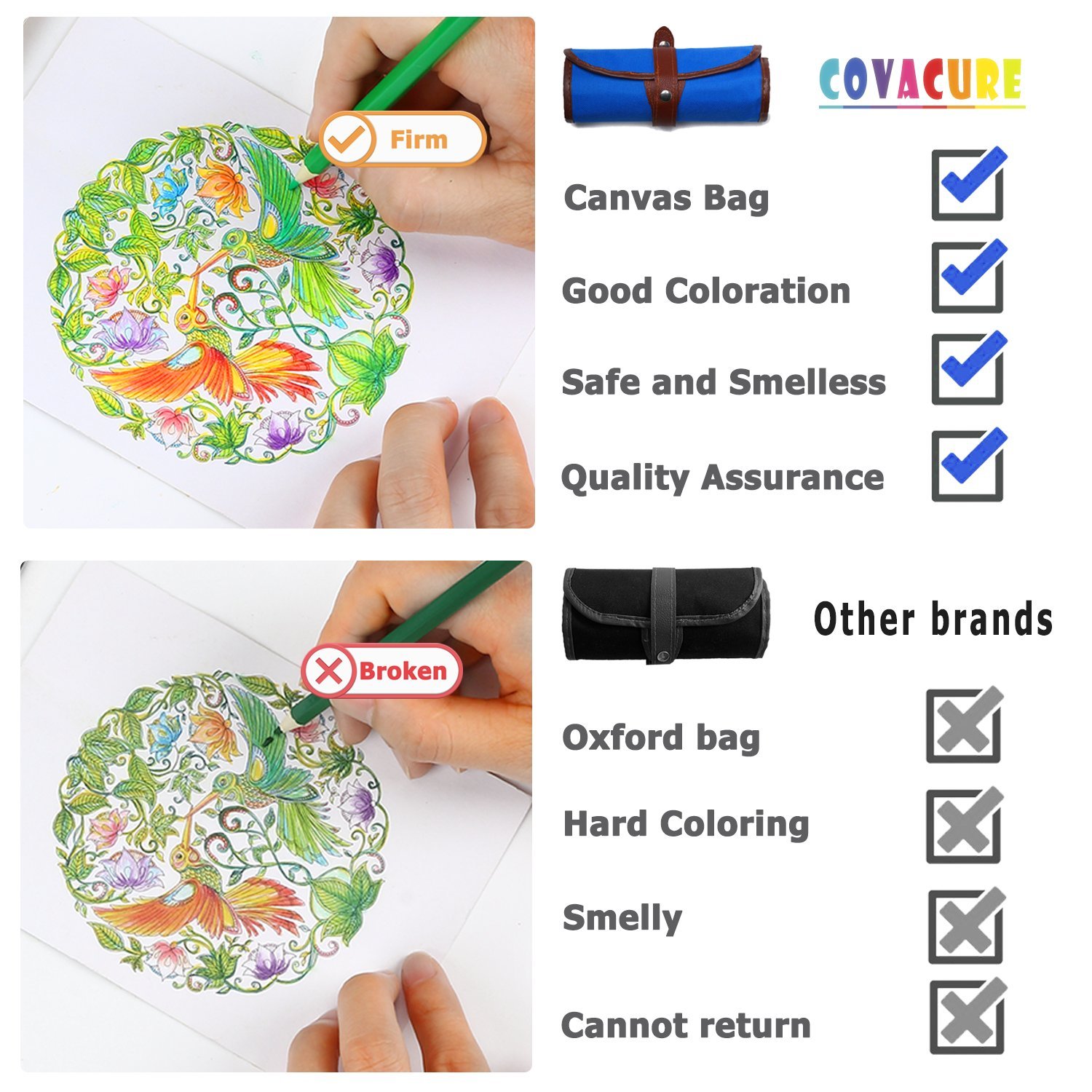 Matite Colorate Disegno Matite da 36 con il Caso Della Tela di canapa Rotola in su per Adulti e Bambini Amazon Cancelleria e prodotti per ufficio