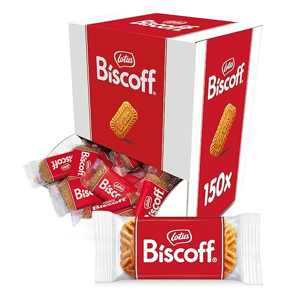 LOTUS BISCOFF COOKIES – CARAMELIZED BISCUIT COOKIES – 150 COOKIES INDIVIDUALLY WRAPPED – VEGAN, 0.2 OUNCE (PACK OF 150)