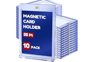 LVECOZY 10ct Magnetic Card Holder, Card Case,35pt One Touch Card Holder, U-V Protectors Hard Plastic for Trading, Sports, Baseball, Football, Game Cards,Game, Magnet
