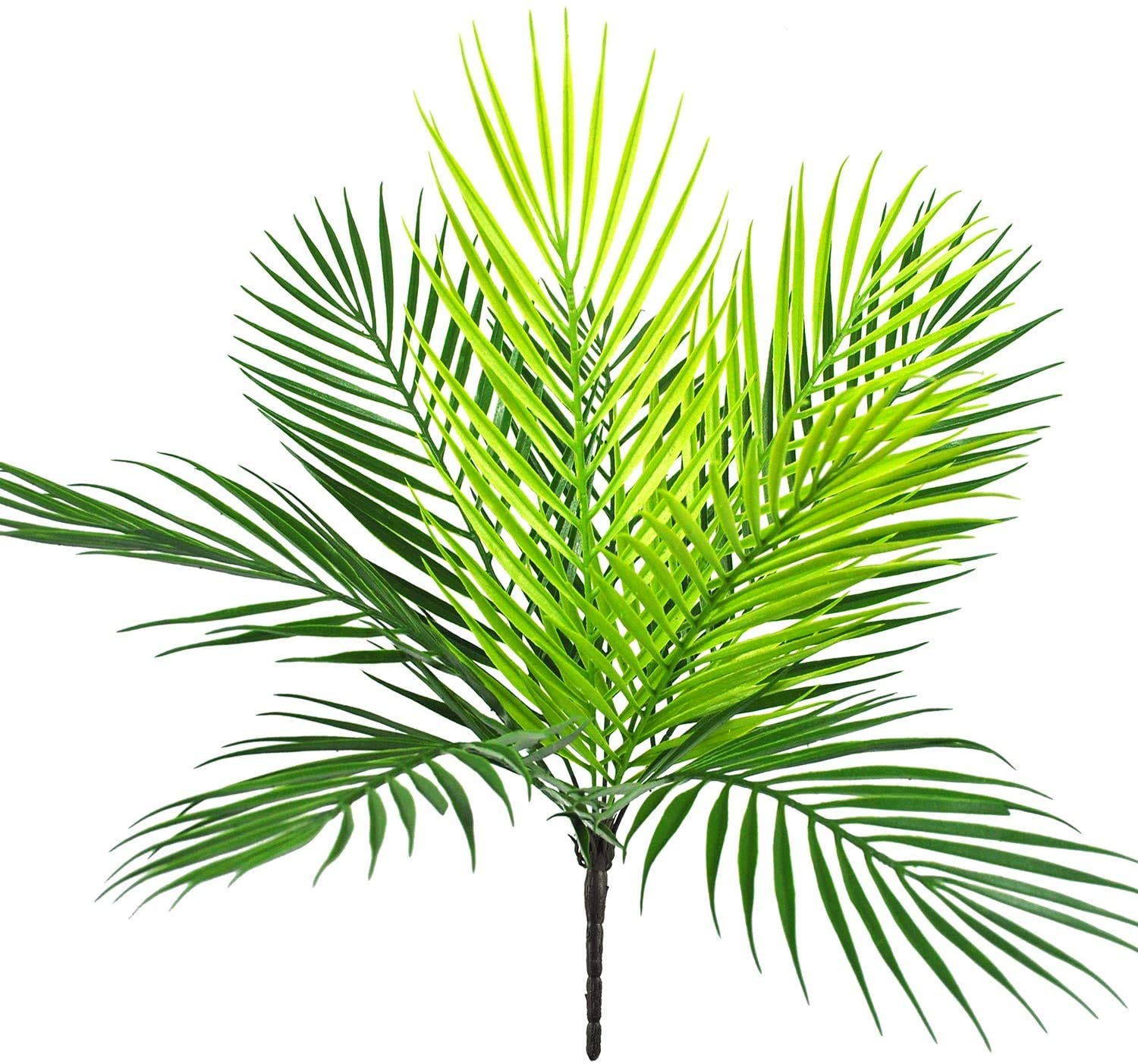 Artificial Palm Plants, Fake Greenery Decor Plastic Tropical Palm Tree Shrubs for Outdoor Indoor Home Garden Verandah Party Wedding Table Centerpieces DIY Christmas Decoration Planter Filler 1 Pack