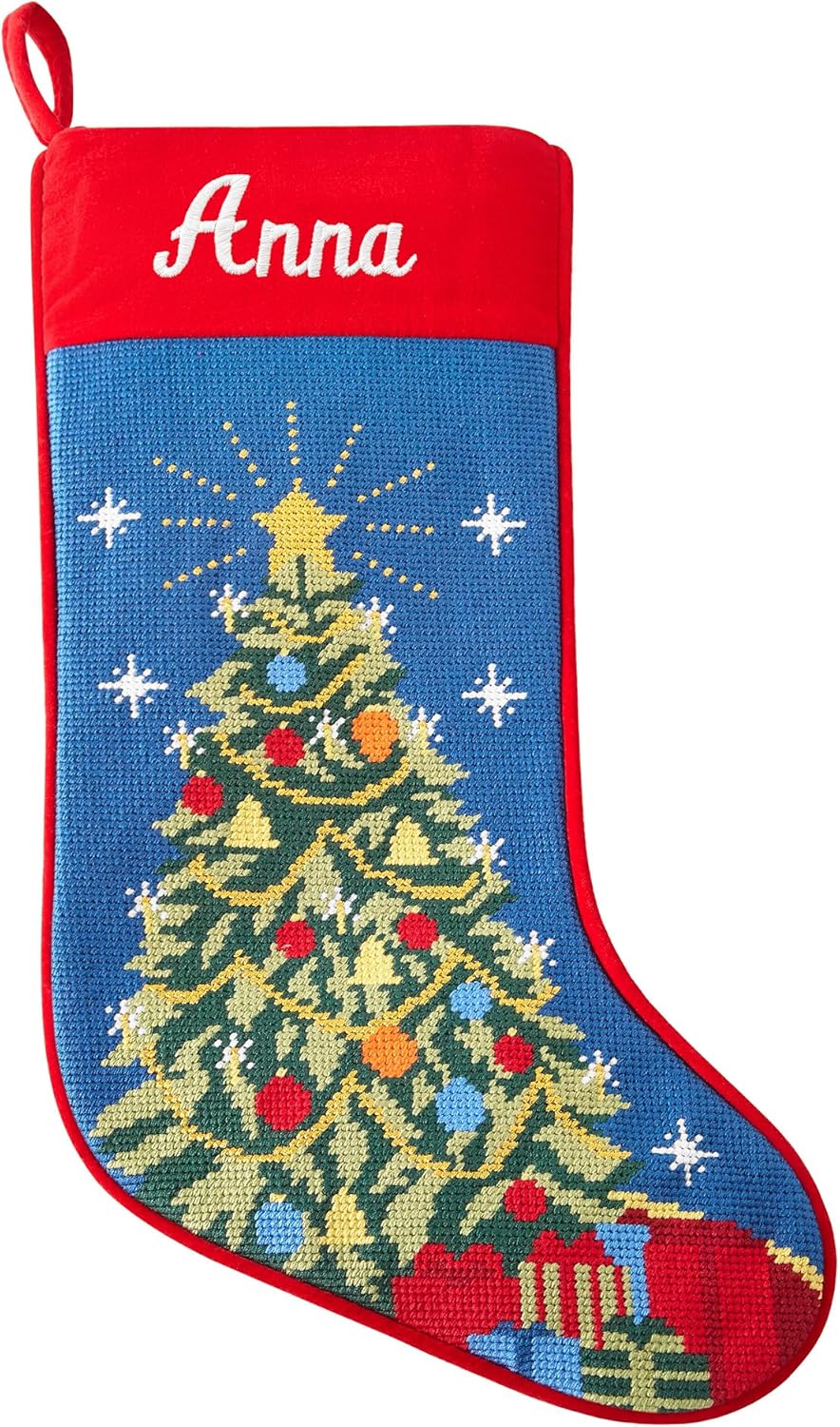 Stockings & Holders - Let's Make Memories Personalized Needlepoint Christmas Stocking - Embroidered Family Stockings - Old-Fashioned Christmas Décor - Mantel Décor - 8