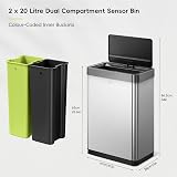 EKO Mirage X 40L Automatic Sensor Kitchen Bin Dual 20L Removable Buckets view 3