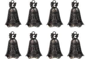 AUEAR, 10 Pieces Craft Bells Small Bronze Buddhism Vintage Tinkle for Hanging Wind Chimes Making Crafts Christmas Wreath Decor, 2 x 1.2 Inch