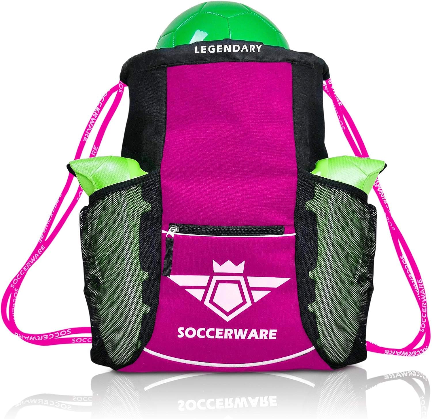 Soccer Bag Backpack - Organize Sports Gym Equipment - (Pink): Sports & Outdoors