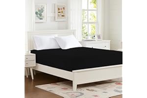 Hotella 100% Microfiber Full Size Fitted Sheet Only, 54"x75" Hotel Quality Deep Pocket Bottom Sheet, Up to 14" Matress Protector, Machine Washable and Non-Fade, Snug Fit & Stay in Place,Black