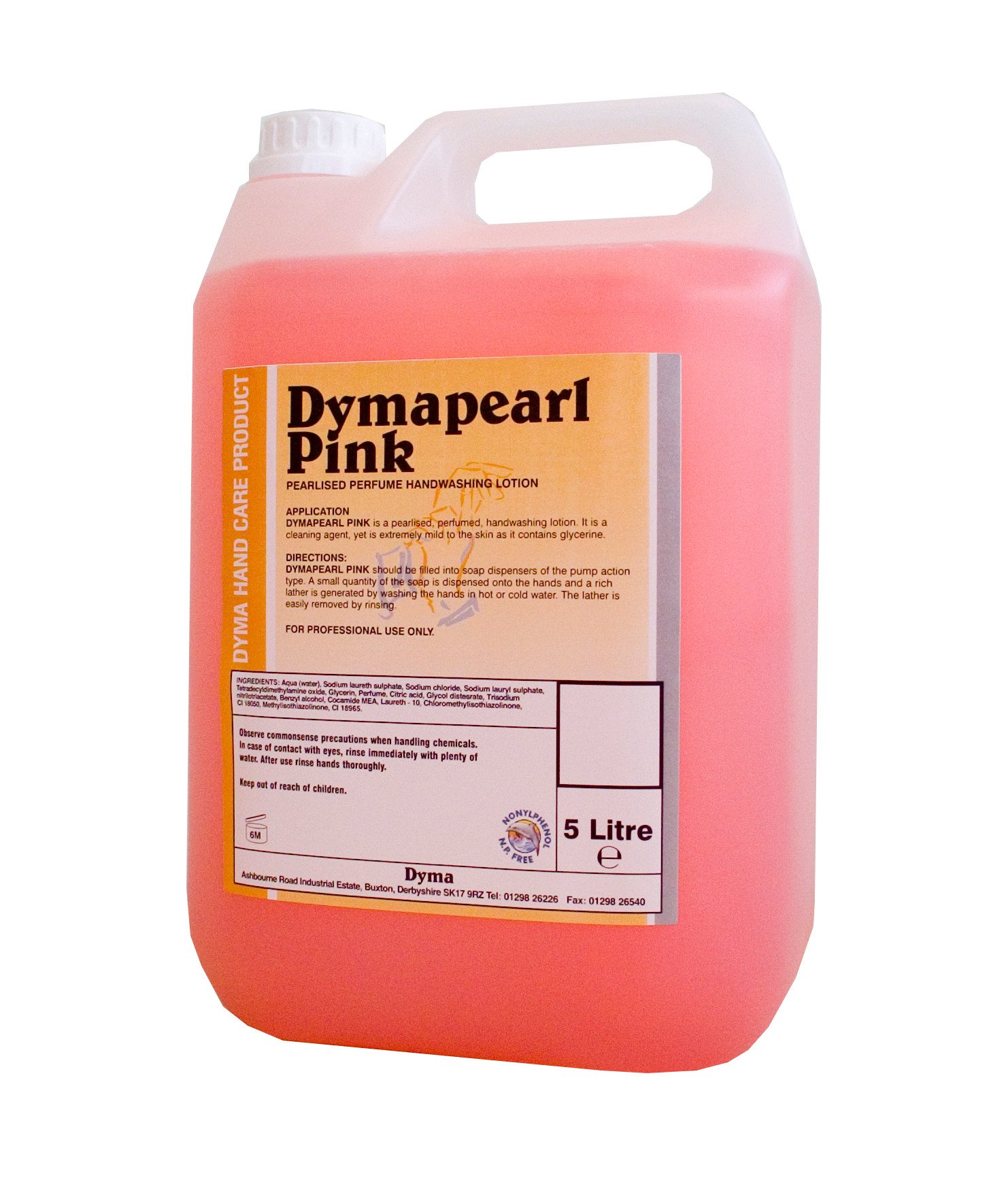 Dymabac CPD30015 Hand Soap, 5L Volume, 15cm x 9.5cm x 2cm, Pink