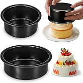 4 Inch &amp; 6 Inch Cake Pans Set of 2, Nonstick Carbon Steel Round Cake Pans | Smash Small Cake Pans for Birthday Wedding Baking Layer Cake , Non Toxic Coating &amp; Straight Side, Easy Clean &amp; Easy Release