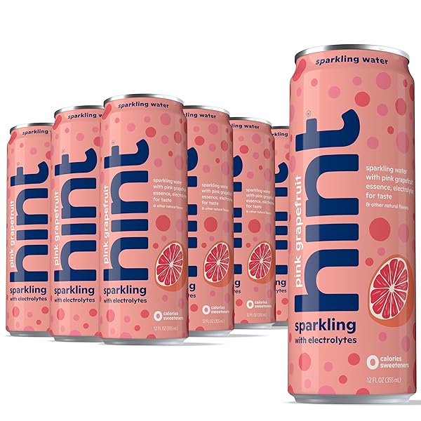 HINT SPARKLING WATER, PINK GRAPEFRUIT – CARBONATED FRUIT-INFUSED...