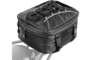 VEVOR Motorcycle Tail Bag, 22-34 L Expandable Motorcycle Rear Seat Bag with Waterproof Rain Cover, Outdoor Sports Motorbike L
