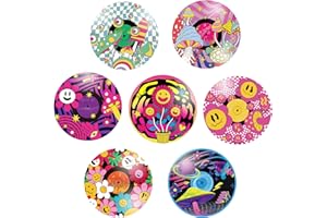 PERKOOP 35 Pcs 1950's Rock and Roll Music Party Decorations 7 Inch Paper Records Wall Decor Signs 1950's Party Record Cutout Hippie Room Record Signs for Rock Music Party Hippie Room Wall Decor(Mushroom)
