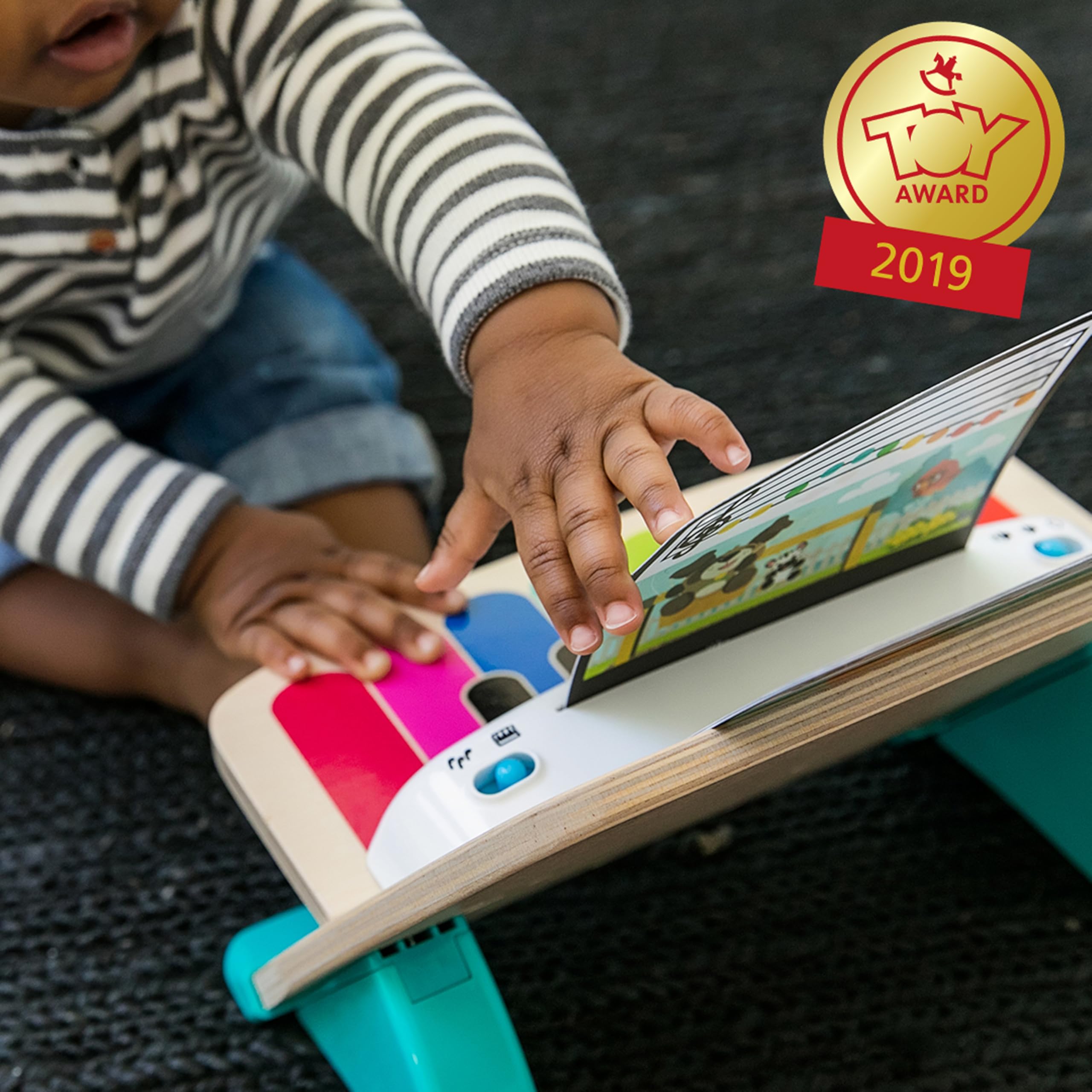 Baby Einstein and Hape Magic Touch Wooden Toy Piano, Montessori Musical Learning Toy for Babies and Toddlers 6mo+