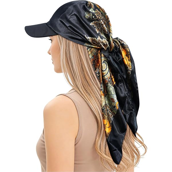 Women's Bandana Baseball Cap with Headscarf Lace Trim Baseball Sun