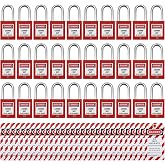 Lockout Tagout Locks, Safety Padlock, Loto Locks Keyed Differently Lock Out Tag Out 30 pcs Safety Padlocks Plastic with 30 Lockout TagOut Tags Red