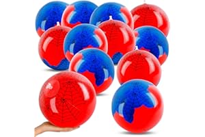 AXBMM 12PCS Spider Web Beach Ball 8 Inch for Kids Summer Pool Party Supplies|Spider Birthday Decorations|Bulk Spider-Themed Party Favors,Beach Games,Class Celebration,Outdoor Activities Gift Ideas