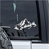MYMKO Mountain Forest Silhouette Decal, Aesthetic Car Window Decals, 6 Inches UV DTF Tranfer Car Stickers, Weatherproof Car Truck Window Bumper Sticker, Car Stickers and Decals for Outdoor Lovers