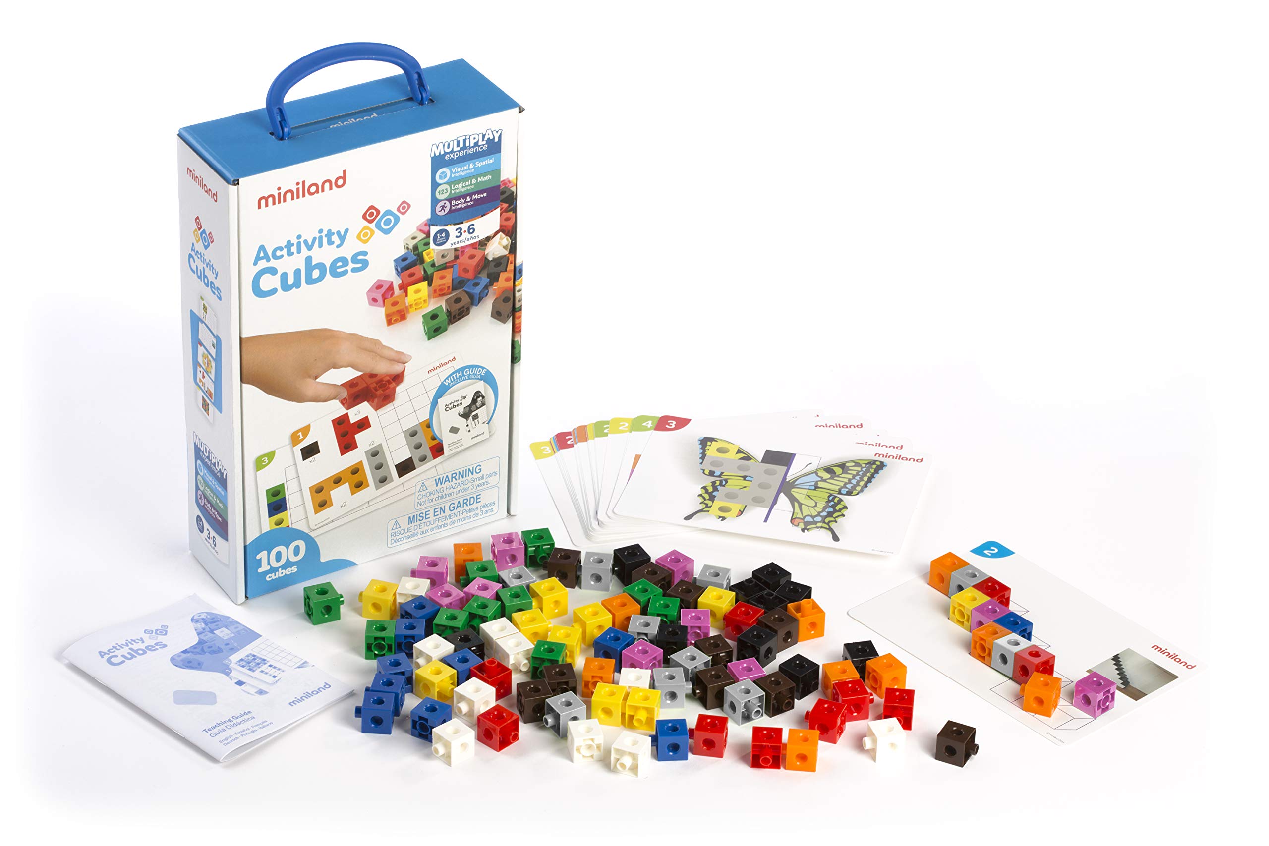 Miniland Colour cubes 100 pieces 2 cm. with 20 activies 95203