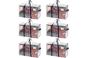 VENO 6 Pack Moving Bags and Large Christmas Storage Bins with lids. Alternative to Moving Boxes, Packing Supplies for College. Extra Large Heavy Duty Totes for Packaging (Clear, 6 Pack)