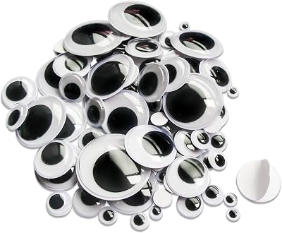 TOAOB 100pcs Self Adhesive Wiggle Googly Eyes 6mm to 35mm Craft Supplies