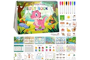 GOLIYEAN Montessori Preschool Busy Book for Toddlers Ages 3-5, Preschool Learning Activities, Montessori Toys for 3 Year Old Girl Birthday Gift, Educational Toys for 3 4 5 Year Old Kids