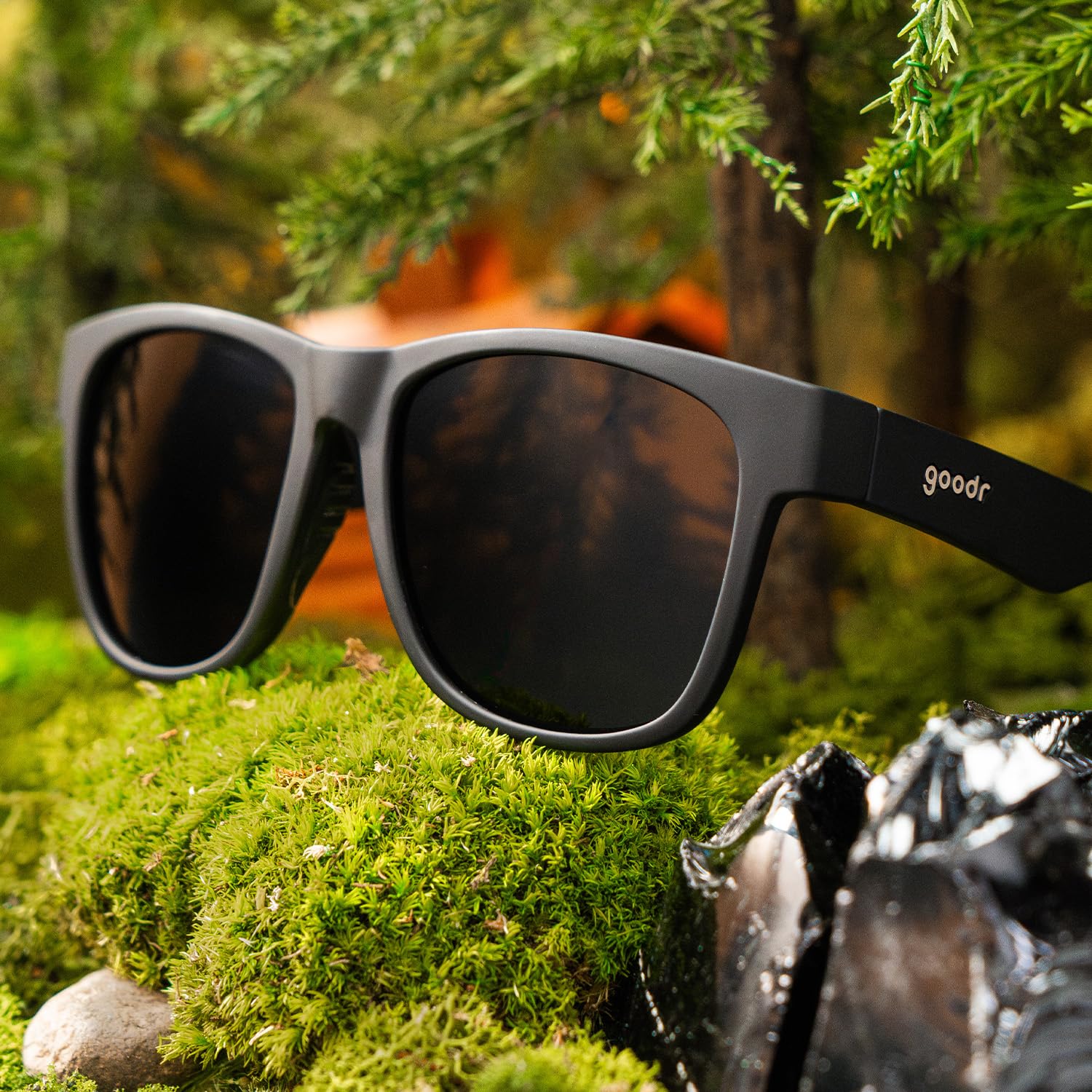 goodr Hooked on Onyx Polarized Sunglasses for Men & Women, Large Sized (BFG), Black Solid Frame with Black Non-Reflective Glare Reducing Lenses, UV400 Protection, No Slip, No Bounce