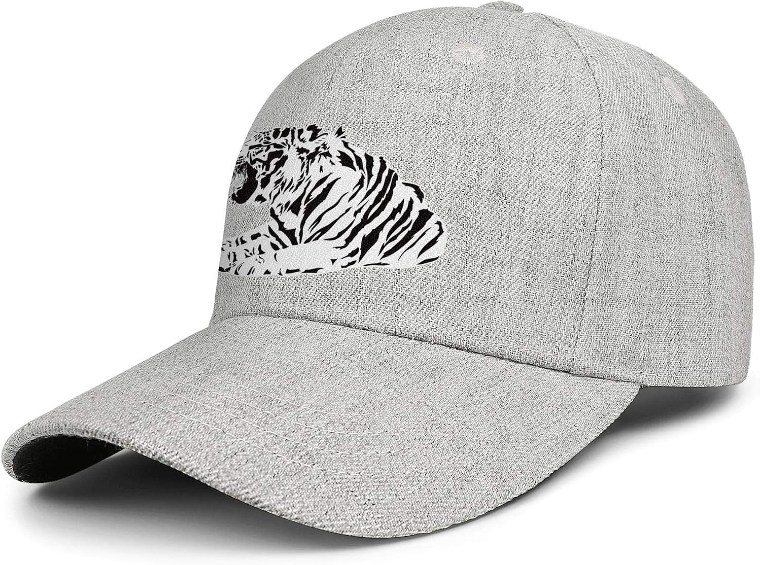 Men's Personalized Black White Tiger Adjustable Hats Snap Baseball Caps at Amazon Men’s Clothing