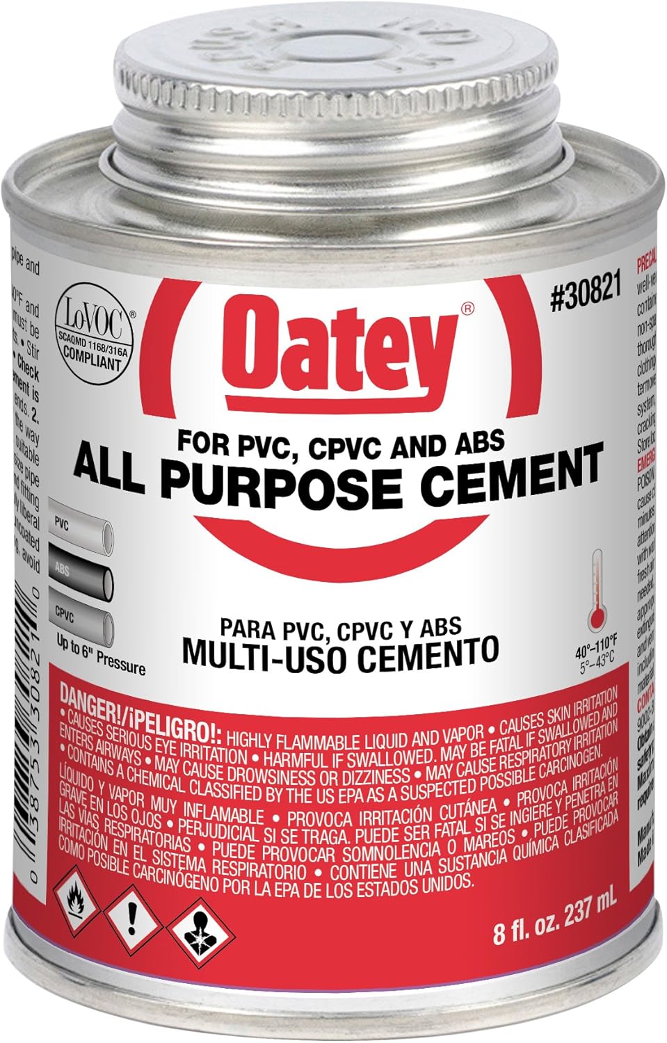 Oatey All Purpose Cement Low Voc 8 Oz Clear, Contact Cement - Amazon Canada