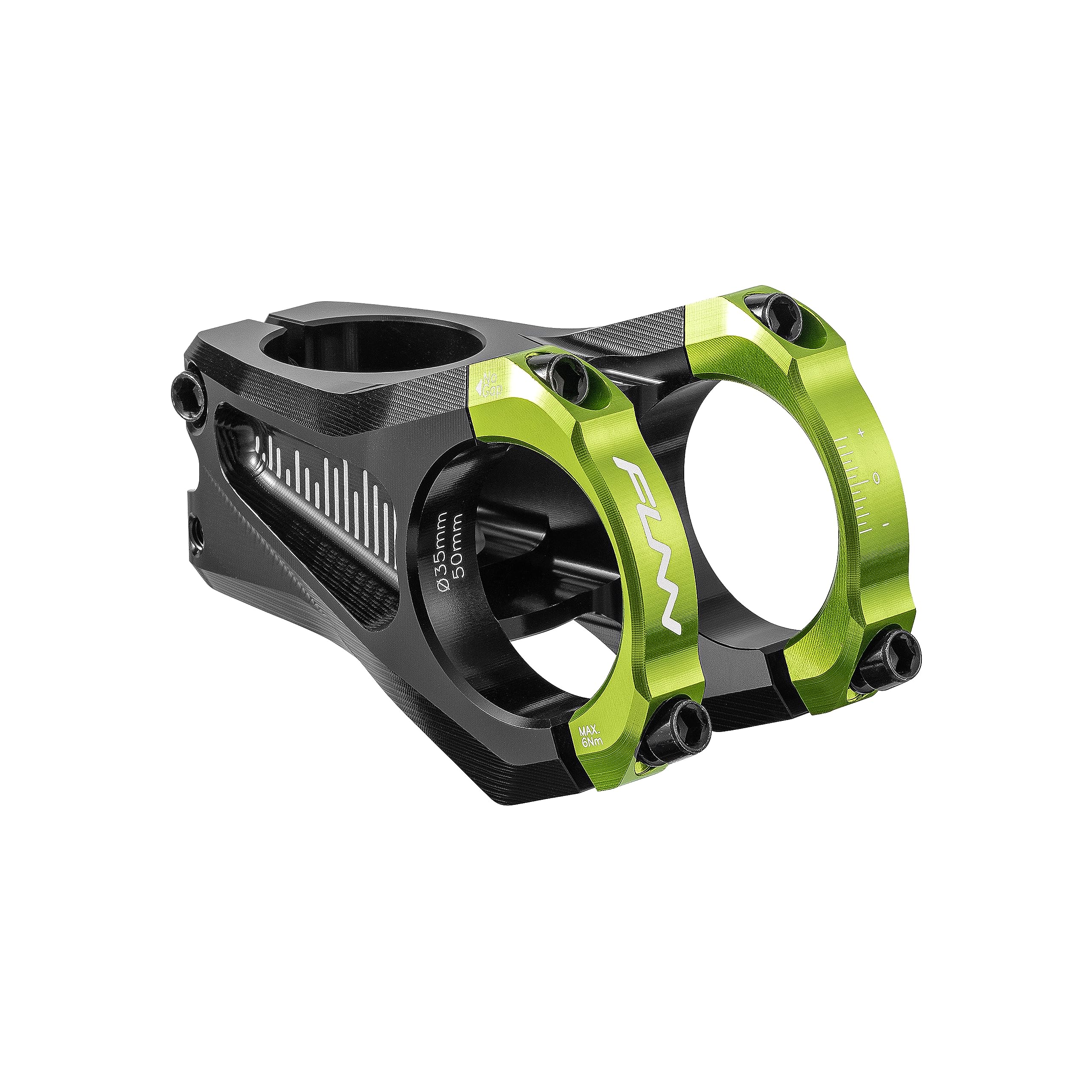 Funn Equalizer Bike Stem with Zero Rise- Length 50mm stem with 35mm Bar Clamp, 0 Degree Alloy Bike Stem for Mountain Bike and BMX Bike (Green)