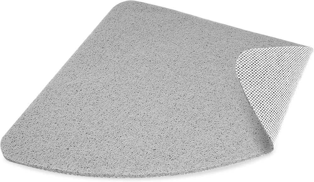Dikots Corner Shower Mat 60x60 cm Non Slip Grey Loofah PVC
