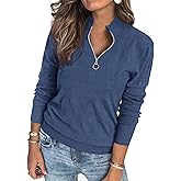 PRETTYGARDEN Womens Sweaters Quarter Zip Knit Long Sleeve Business Casual Pullover Tops 2026 Fall Fashion Work Outfits