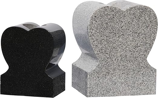 Amazon Com Black Granite Headstone Cemetery Heart Style Vase 8 X 10 High Kitchen Dining