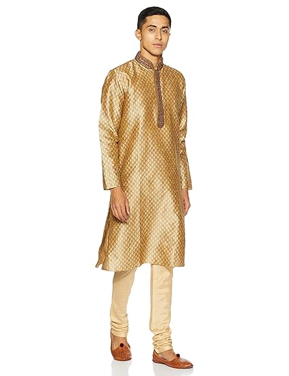 Men's Blended Kurta & Churidar Set (S952312)