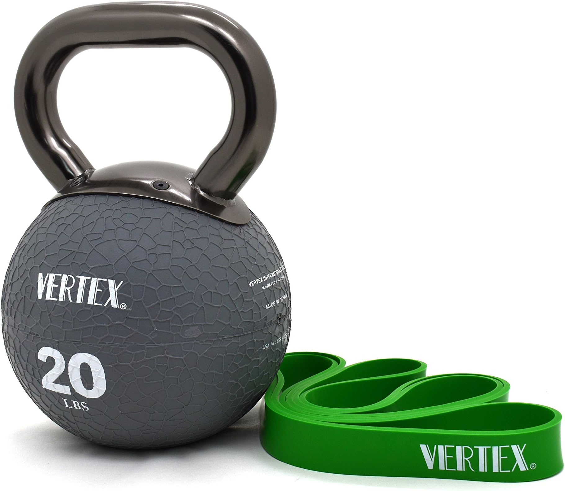 VERTEXTW Vertex Vertex Kettlebell Medicine Ball Fitness Workout Metal Handle with Power Band