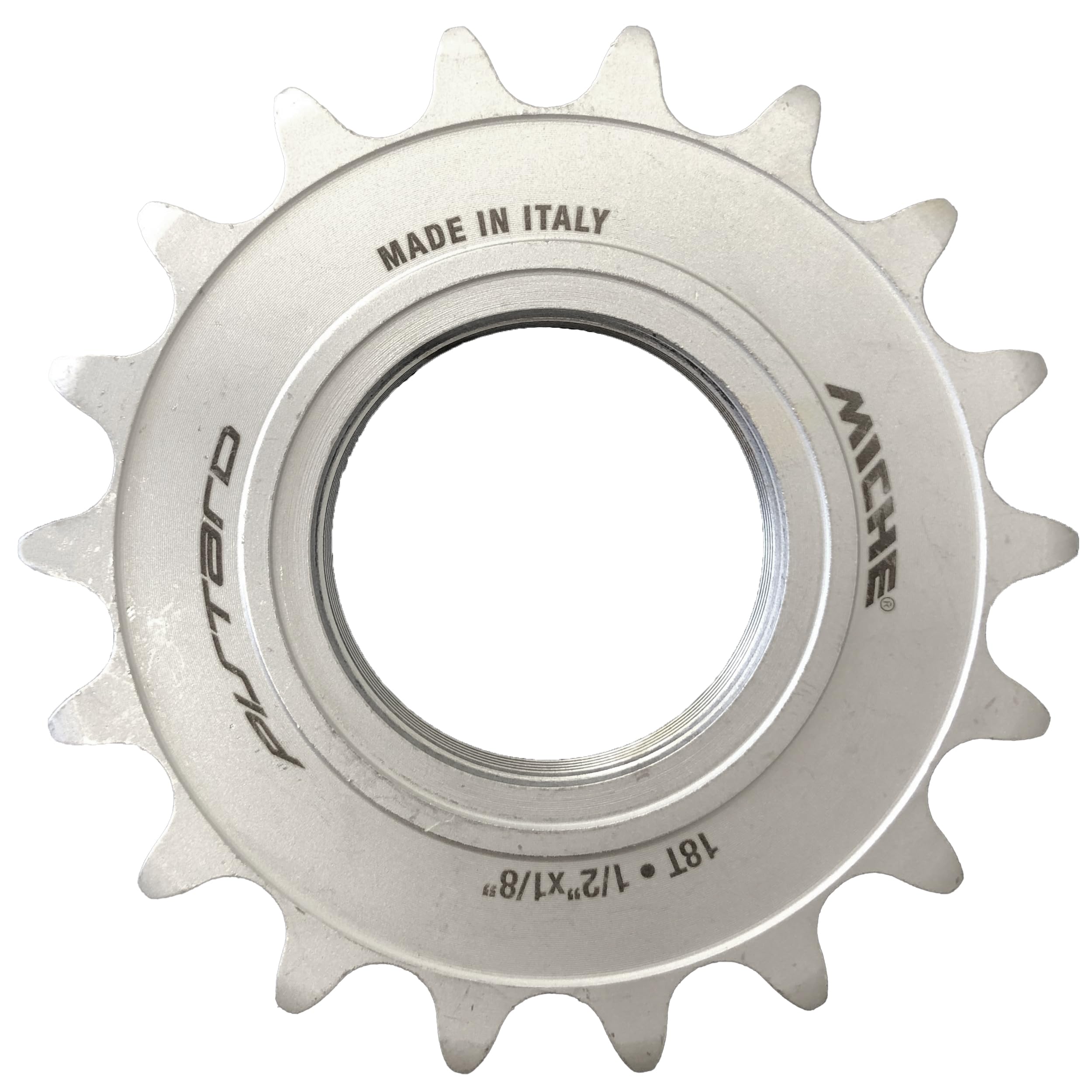 Miche 1/8 Integrated Fixed Track Sprocket, Matte Silver, 18t